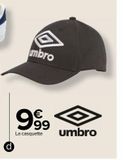 La casquette adulte umbro offre à 9,99€ sur Carrefour