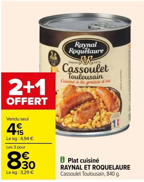 plat cuisiné raynal et roquelaure