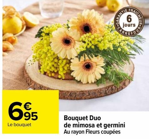 Bouquet Duo de mimosa et germini
