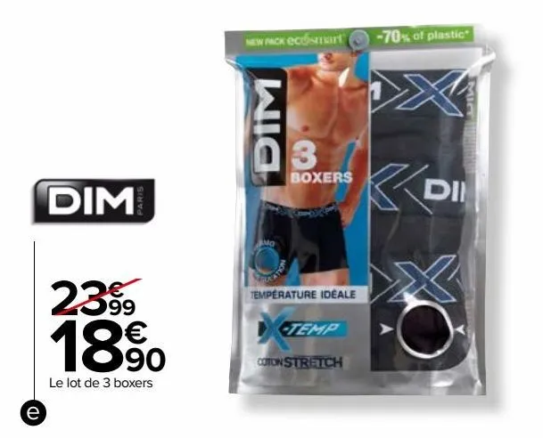 le lot de 3 boxers dim