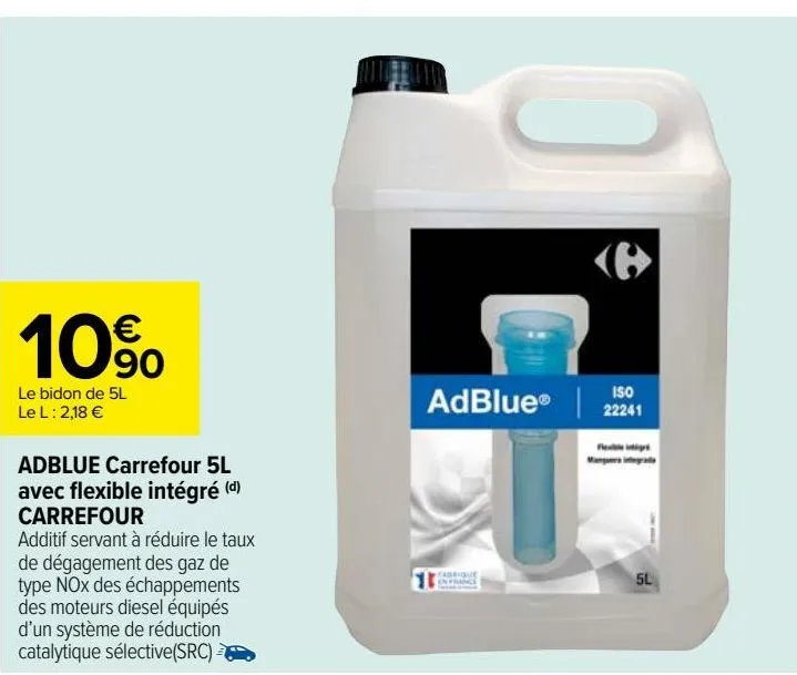  adblue carrefour 5l avec flexible intégré (d) carrefour