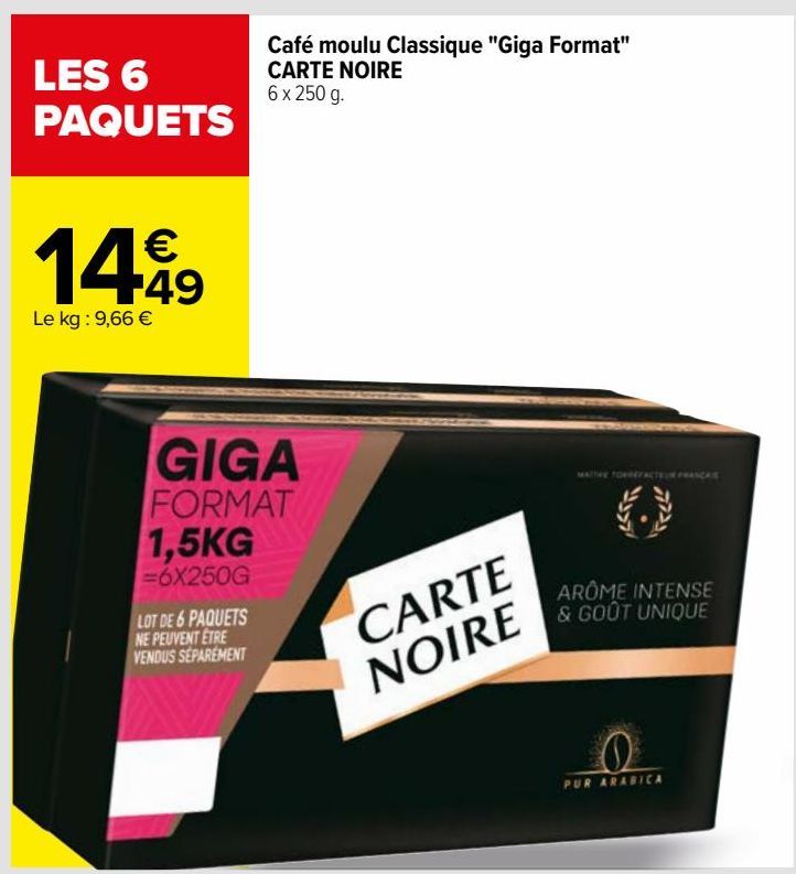 Café moulu Classique "Giga Format" CARTE NOIRE