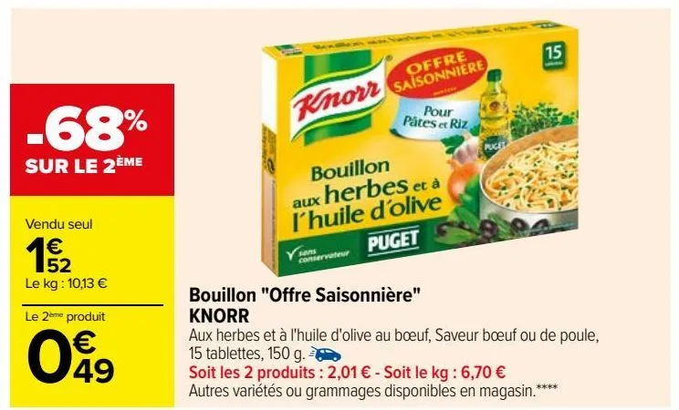  bouillon "offre saisonnière" knorr