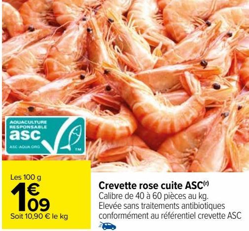 Crevette rose cuite ASC