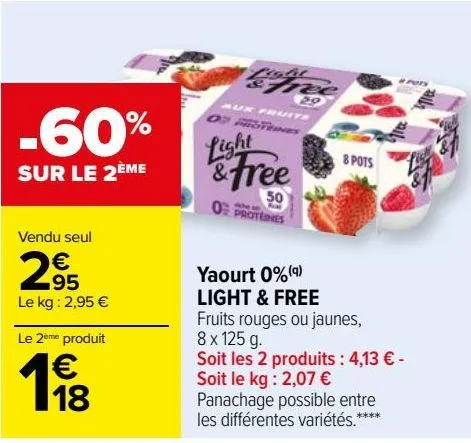 yaourt 0% light & free