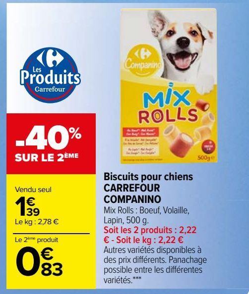 Biscuits pour chiens CARREFOUR COMPANINO