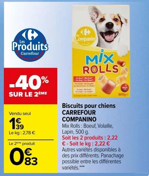 biscuits pour chiens carrefour companino