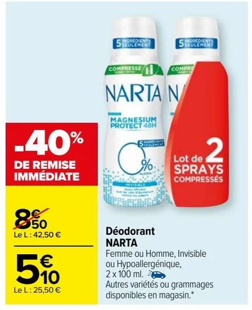 déodorant narta