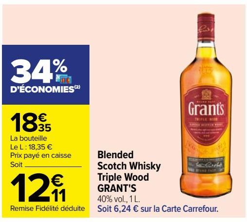 Blended Scotch Whisky Triple Wood GRANT'S