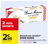 Desserts aux céréales BONNE MAMAN offre à 2,98€ sur Carrefour