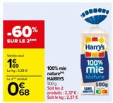 100% mie nature HARRYS offre à 1,69€ sur Carrefour