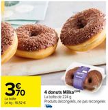 4 donuts Milka offre à 3,7€ sur Carrefour