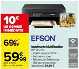 Imprimante Multifonction Epson offre à 59,99€ sur Carrefour