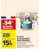 Foie gras de canard entier JEAN LARNAUDIE offre à 15,15€ sur Carrefour
