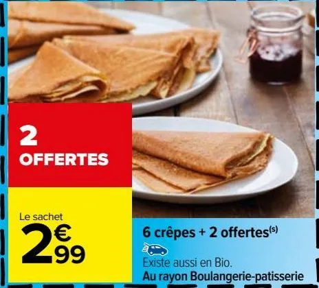 8 crepes + 2 offeretes 