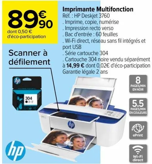 imprimante multifonction hp deskjet 3760