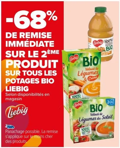 sur tous les potages bio liebig 