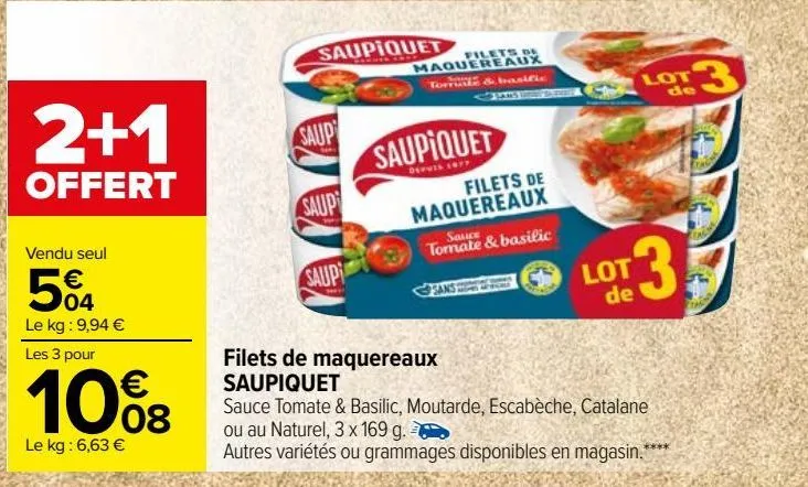 filetes de maquereaux saupiquet 