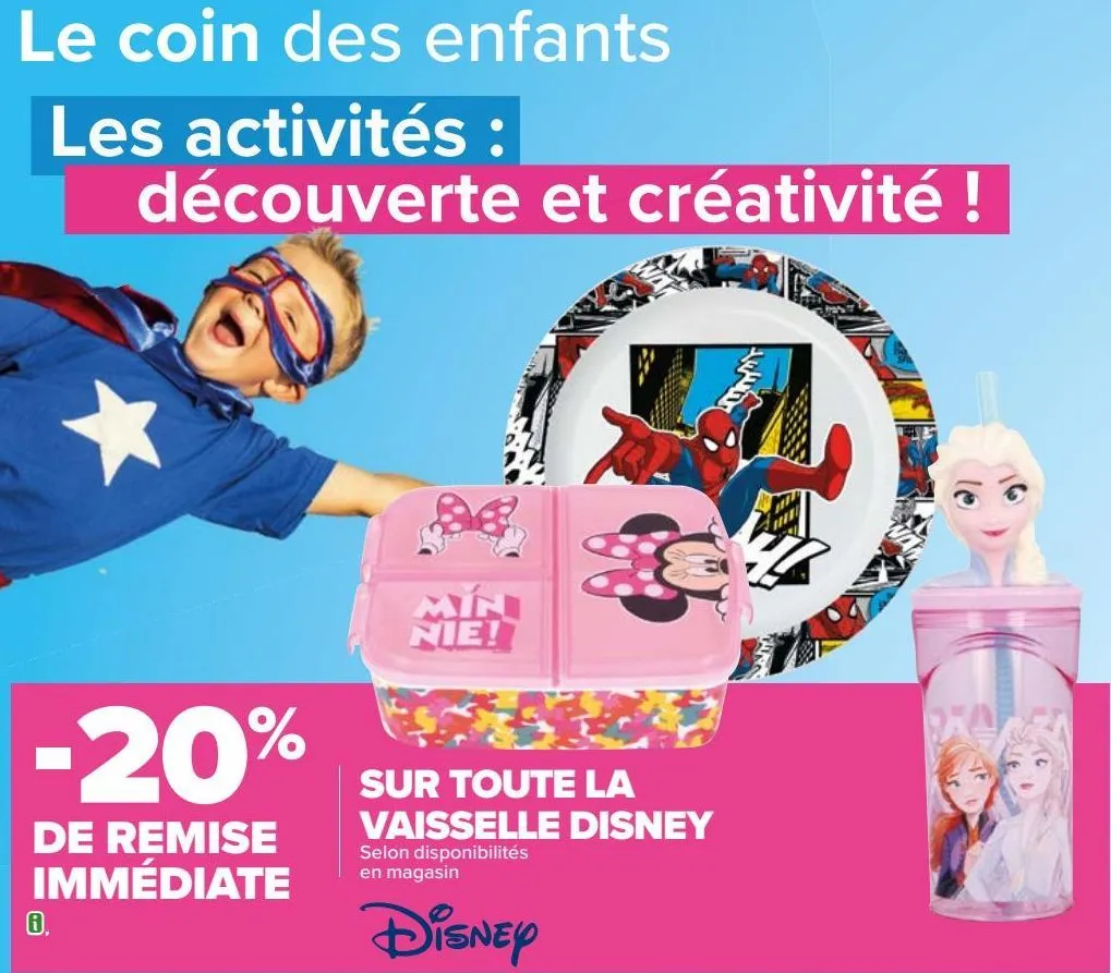 sur toute la vaisselle disney 