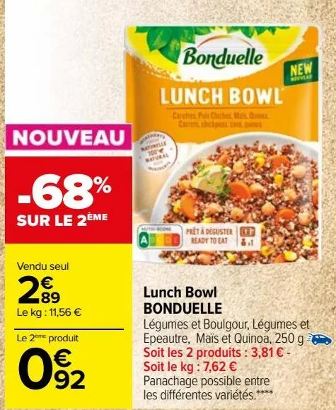 lunch bowl bonduelle 