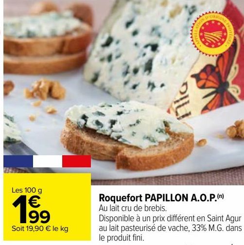 Roquefort PAPILLOS A.O.P 