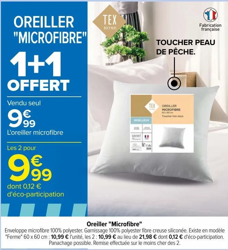 oreiller ''microfibre'' 