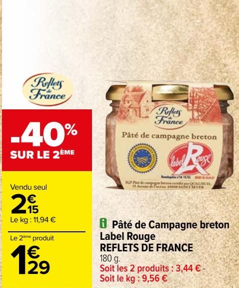 Pate de Campagne breton Label Rouge REFLETS DE FRANCE 