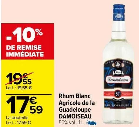 rhum blanc agricole de la guadeloupe demoiseau 