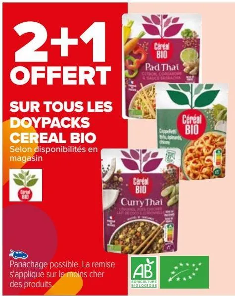 sur tous les doypacks cereal bio 