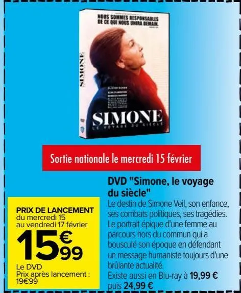 dvd ''simone, le voyage du siècle'' 