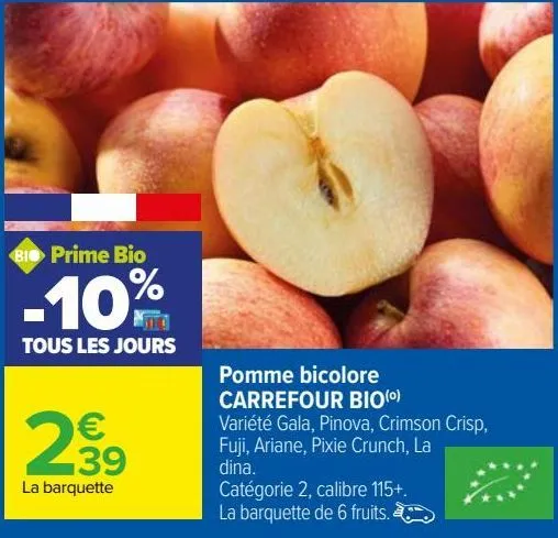 pomme bicolore carrefour bio 