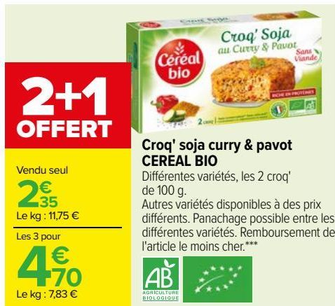 Croq' soja curry & Pavot CEREAL BIO 