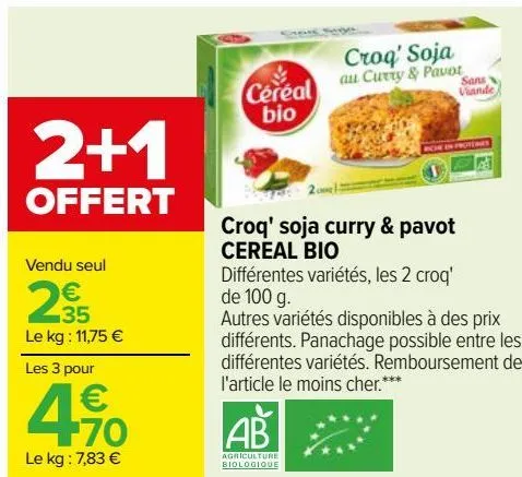 croq' soja curry & pavot cereal bio 