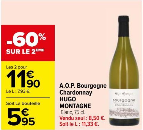 A.O.P. Bourgogne Chardonnay HUGO MONTAGNE 