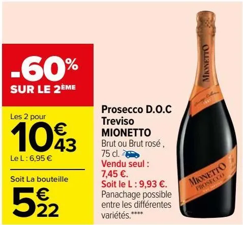 prosecco d.o.c. treviso mionetto 