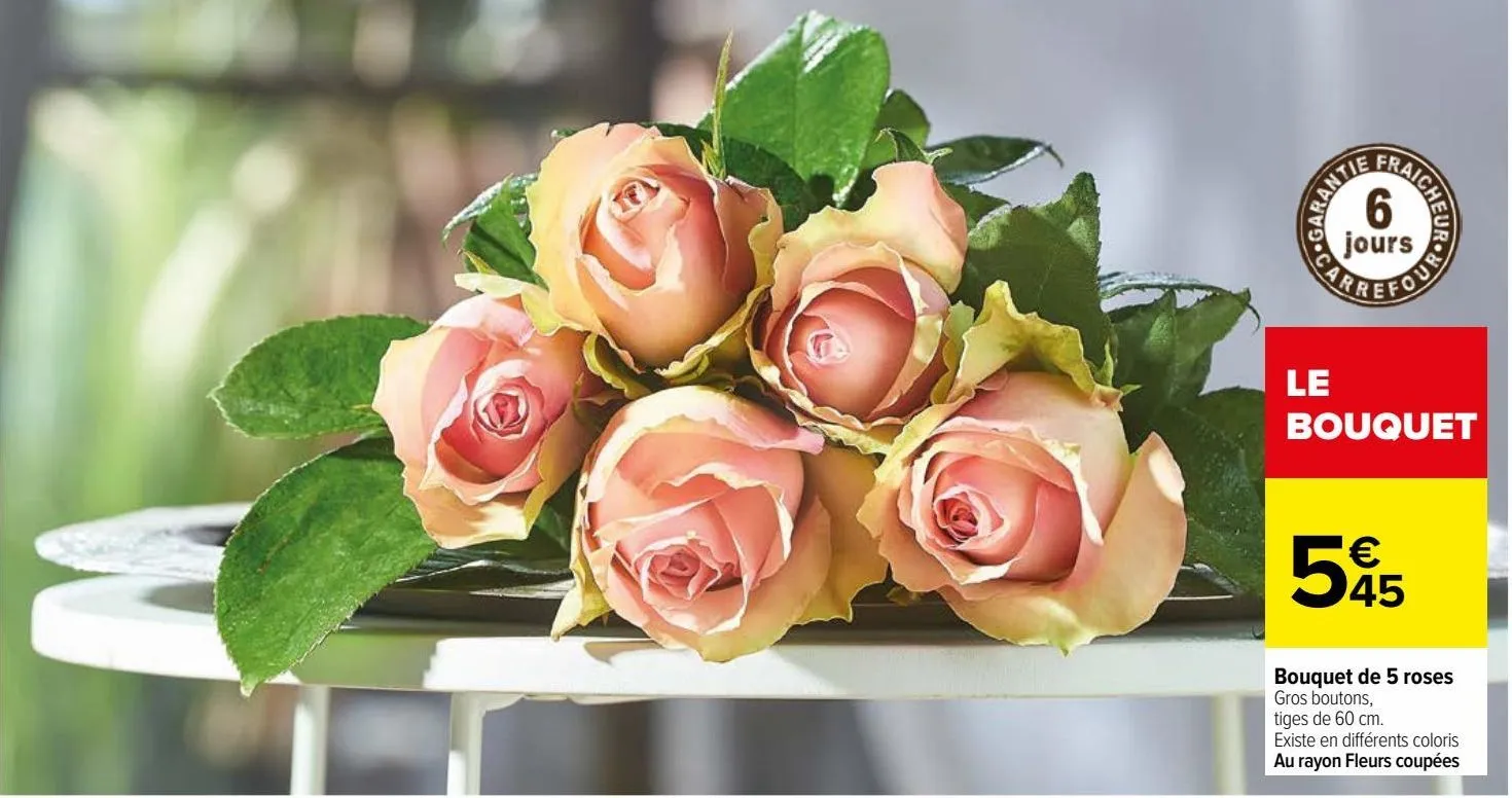 bouquet de 5 roses 