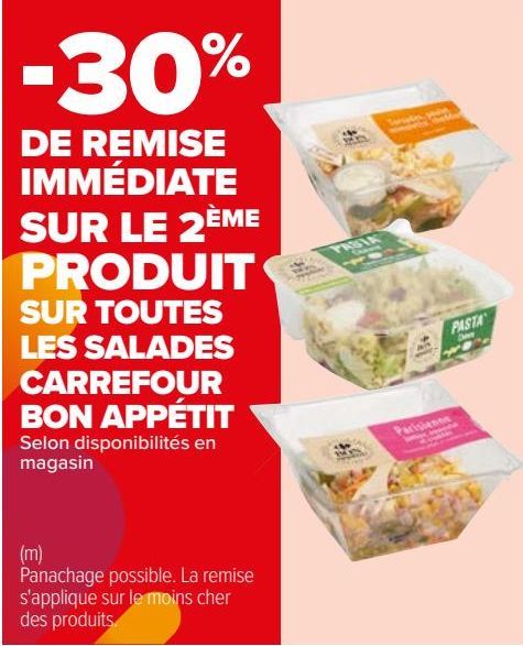 SUR TOUTES LES SALADES CARREFOUR BON APPÉTIT 