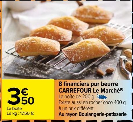 8 financiers pur beurre CARREFOUR Le Marché 