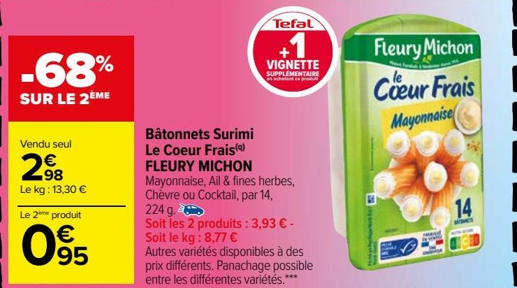 Batonnets Surimi Le Coeur Frais LFLEURY MICHON 