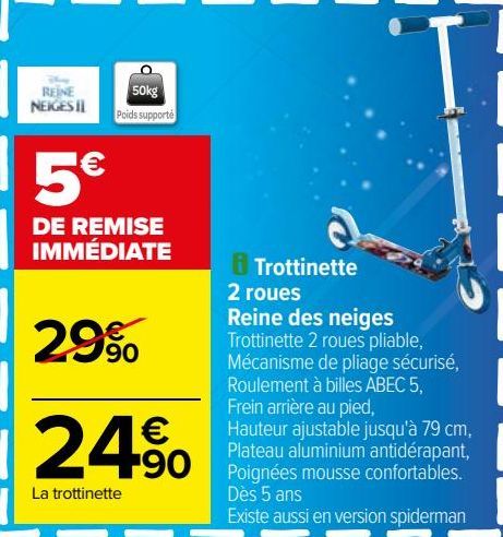 Trittinette 2 roues Reine des neiges 