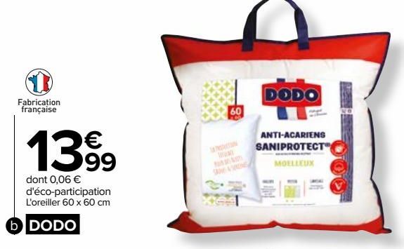 Oreiller ''Anti+acarien Saniprotect'' 