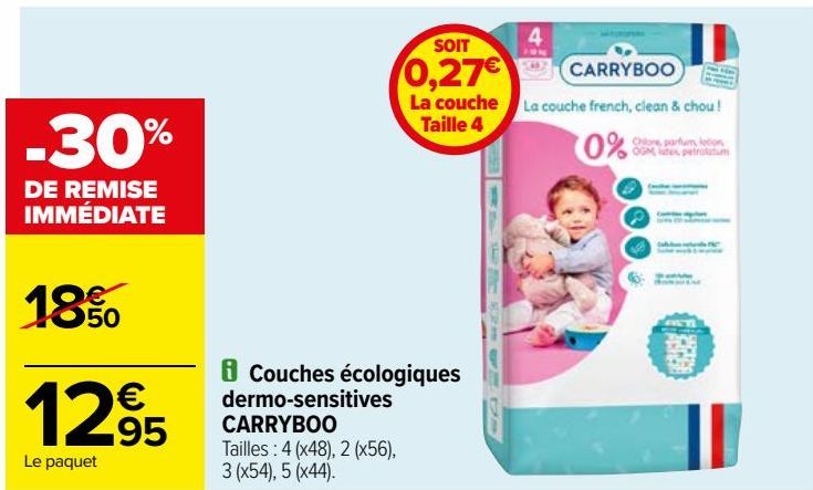 Couches écologiques dermo-sensitive CARRYBOO