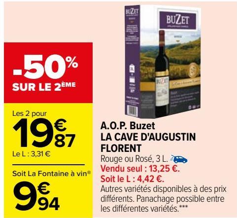 A.O.P. Buzet LA CAVE D'AUGUSTIN FLORENT 