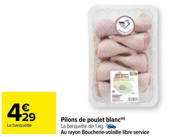 Pilons de poulet blanc 