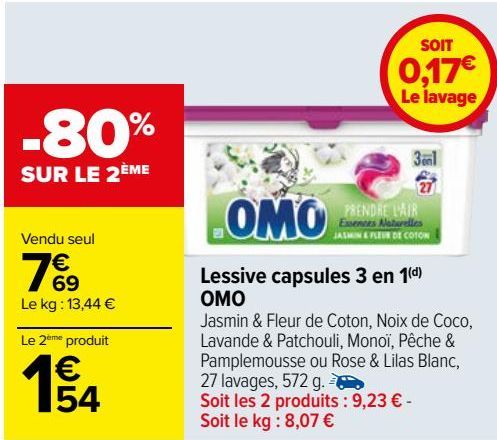 Lessive capsule 3 in 1 OMO 