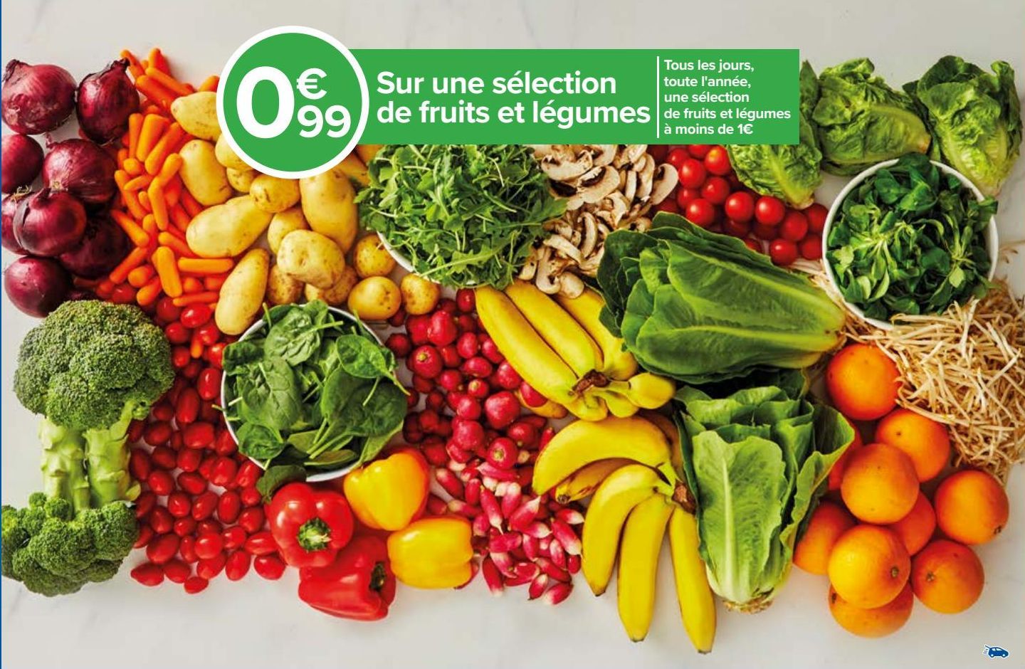 Sur une sélection de fruits et légumes 