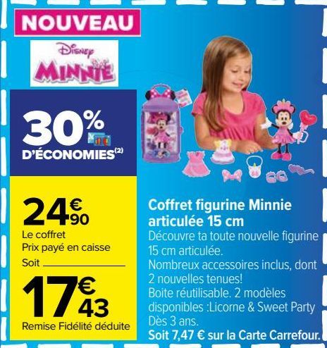 Coffret figurine Minnie articulée 15 cm 