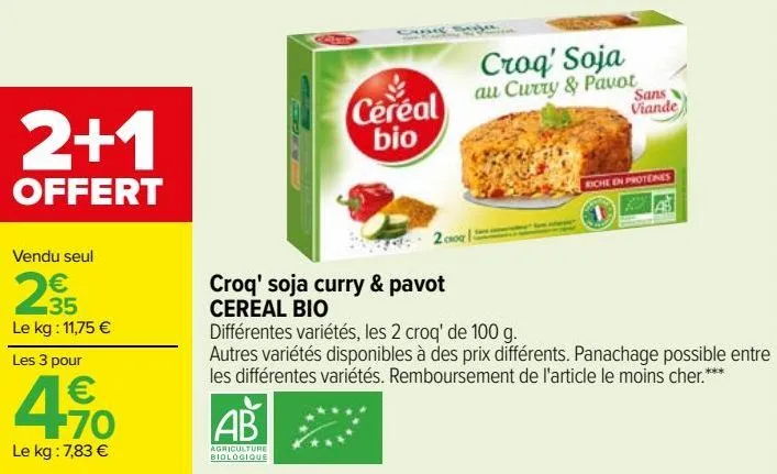 croq' soja curry & pavot cereal bio 