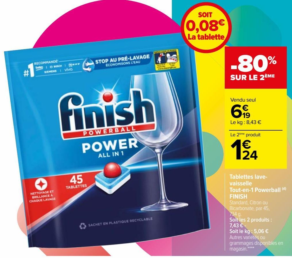 Tablettes lave-vaiselle Tout-en-1 Powerball FINISH 