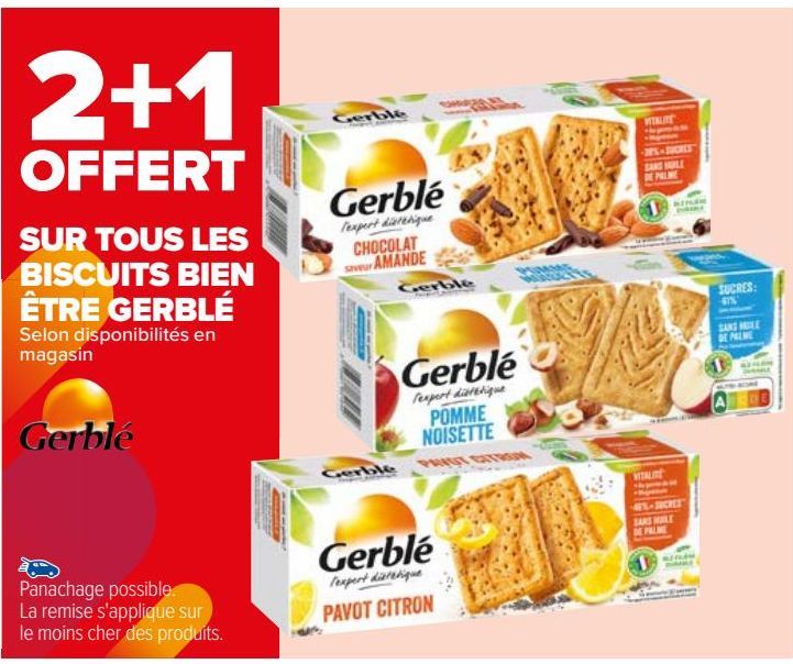 SUR TOUS LES BISCUITS BIEN ENTRE GERBLÉ 